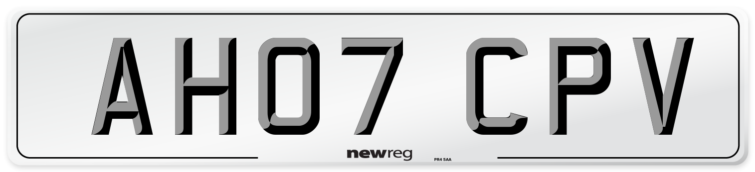 AH07 CPV Number Plate from New Reg